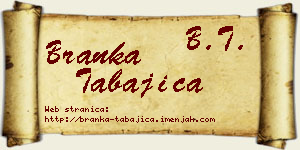 Branka Tabajica vizit kartica